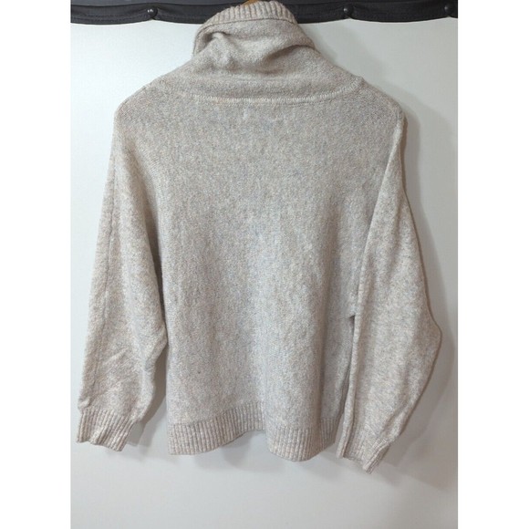 BECOOL WOMEN'S BEIGE COWL NECK SWEATER SZ S/M - Picture 4 of 4